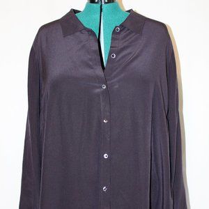 Dark Purple 100% Silk Blouse